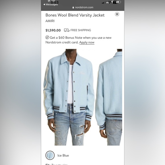 Amiri Bones Jacket - Ice Blue - Picture 3 of 16